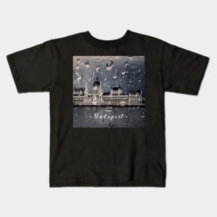 Hungarian Parliament in the Rain Kids T-Shirt